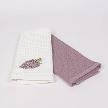 Image 1 of Кухненски кърпи в бяло и лилаво - 2 броя