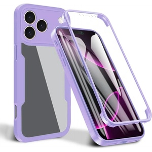 Techsuit Калъф за iPhone 17 Pro Max - Techsuit - ColorVerse 360 Series + Screen Protector - Лилав