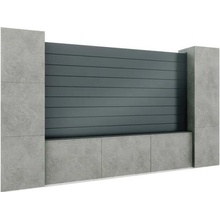 Hliníkový plot 1,2x2 m s plnou plotovou výplňou 20x120 a adaptérom 40x34, Antracit R7016