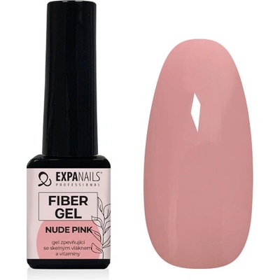 Expa nails Uv Led gel Fiber zpevňující gel se skelnými vlákny nude pink 5 ml