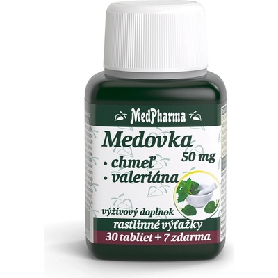 MedPharma MEDOVKA 50MG + CHMEĽ + VALERIÁNA 30+7 tablet