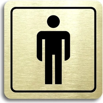 Accept Piktogram „WC muži" (80 × 80 mm) (zlatá tabuľka – čierna tlač)