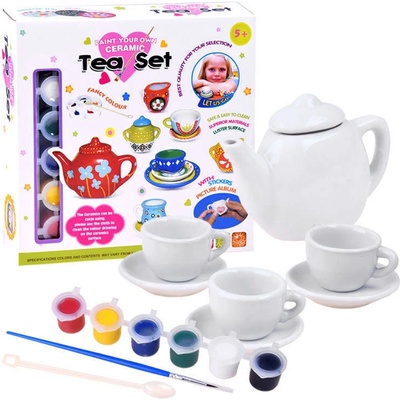 Inlea4Fun Detská kreatívna čajová súprava na maľovanie TEA SET