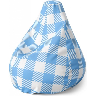 Sablio sedací vak Pear košilový vzor 140 x 100 x 25 cm