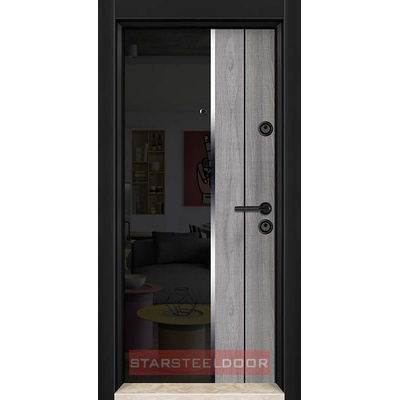 Starsteeldoor Блиндирана врата Outdoor - GLASS MFS Черна с термомост (цена без монтаж)
