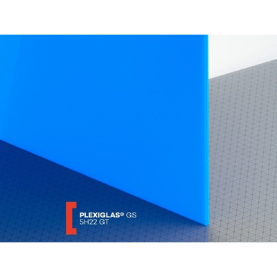 Röhm Plexisklo Plexiglas GS 3 mm 5H22 propustnost 8% 1010 x 2030 mm modré 1 ks