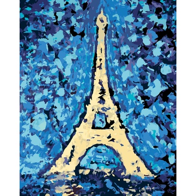 zuty Malování Podle Čísel Eiffelova Věž A Modré Pozadí 80 x 100 Cm Plátno Rám