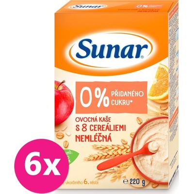 Sunar nemliečna Neovocná s 8 cereáliami 6 x 220 g