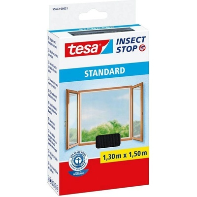 tesa sieť Standard, 130x150 cm, proti hmyzu a komárom, na okno, antracit