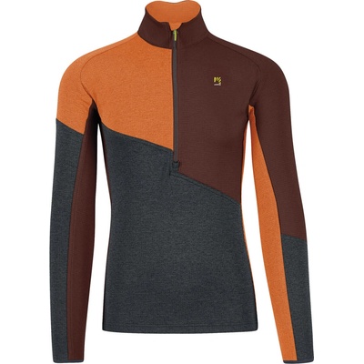 Karpos Federa Half-Zip Flíska Woodl.Gray/Mahogany/Vibr.Orange