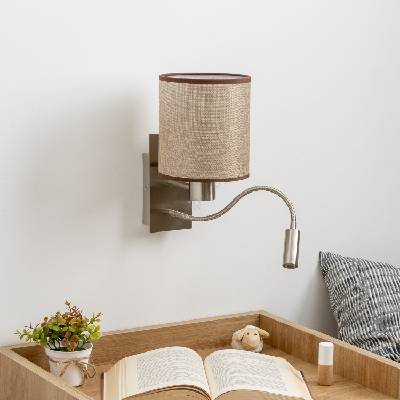 Brilagi - LED Аплик NUBILA 1xE27/25W/230V + LED/3W хром/кафяв (BG1556P)