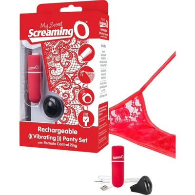 Screaming O Panty Set vibrační tanga červené S L