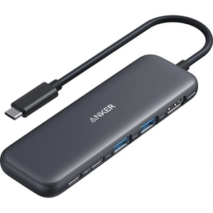 Anker Докинг станция Anker 332 USB-C Hub (5-in-1), от USB C към 1x USB C(PD), 1x USB C, 2x USB A, 1x HDMI, черна (A8355H11)