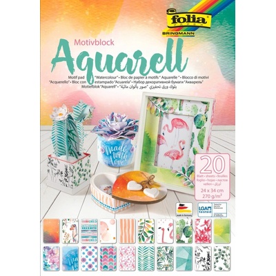 Folia Blok barevných papírů 24 × 34 cm AQUARELL