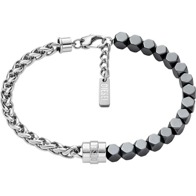 Diesel Módní ocelový náramek s hematitem DX1647931