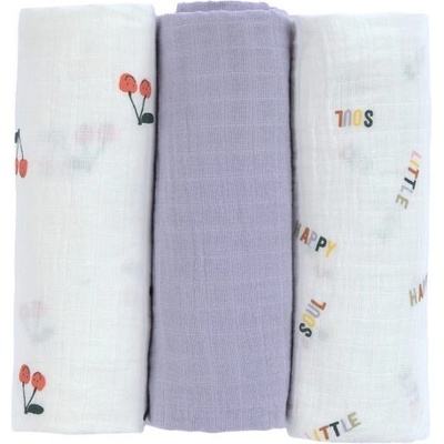Lässig Swaddle Burp blanket 85x85 Happy Fruits cherry