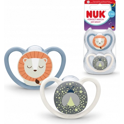 Nuk dudlík Perfect Match Air Night fyrefly/lion 2 ks – Hledejceny.cz