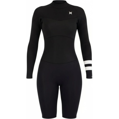 Hurley Дамски неопренов костюм Hurley Women's Air 2mm Mid Shorty Springsuit L/S Wet suit - Black - размер 6 (US) (150-6420-0112)
