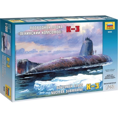 Zvezda Model Kit sovětská jaderná ponorka K 3 Leninskij Komsomol 9035 1:350