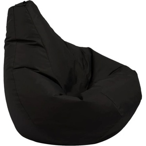Pufrelax Пуф круша за деца 4-14 г. , 160л. , Nirvana Light - Teteron Black, За открито, Перящ се калъф, Пълнеж от Полистиролни перли (PUF-G-NL-TEX-BL)