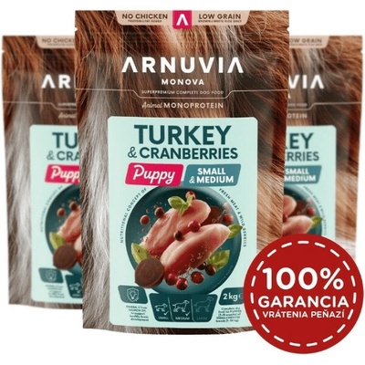 Arnuvia Monova Dog Puppy Small & Medium Turkey & Cranberries 6 kg