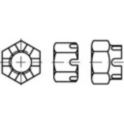 TOOLCRAFT 132192 matice korunkové M8 DIN 935 ocel glavanizované zinkom 100 ks