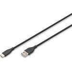 ASSMANN USB-C Силиконов кабел за зареждане от USB-A към USB-C USB 2.0 60W 0, 5 m черен AK-300340-005-S (AK-300340-005-S)