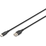 ASSMANN USB-C Силиконов кабел за зареждане от USB-A към USB-C USB 2.0 60W 0, 5 m черен AK-300340-005-S (AK-300340-005-S)
