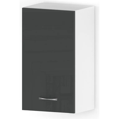 Голд - Аполо Горен кухненски шкаф с 1 врата и рафт Алис g30 50 см антрацит гланц