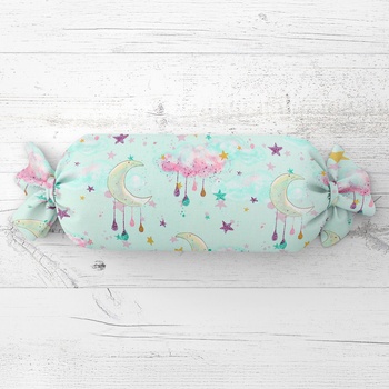 Biante vankúš valec bonbon Sandra SA-522 Mesačná obloha na mintovom 15x100