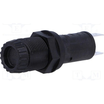 SCHURTER 3101.0325 Zásuvka; 5x20mm; 10A; 250VAC; FPG2; na panel; černá; UL94V-0; IP67