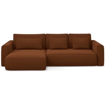 makamii Теракотен кадифен разтегателен ъглов диван с място за съхранение (ляв ъгъл) Kapua - Makamii (KAPUA_LCF_M_3_P1_C12)