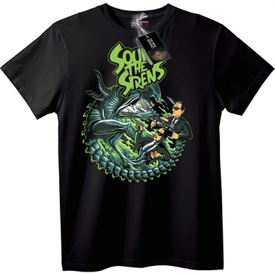 NOONEBRAND Тениска Squish The Sirens Alien & Agents - 2XL, White