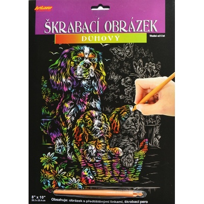 Creatoys Vyškrabovací obrázek duhový Pejsci