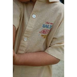 Konges Sløjd Детска ленена риза Konges Sløjd FRANZEN SS LINEN SHIRT (KS104829.PPY2)