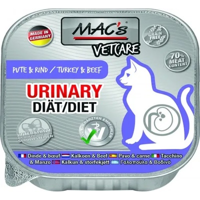 MAC's Mac’s VetCare Cat Urinary Adult GRAIN FREE, пастет за пораснали котки, БЕЗ ЗЪРНО, с уринарни проблеми, с говеждо и пуйка, 85 гр - Германия - 588VE