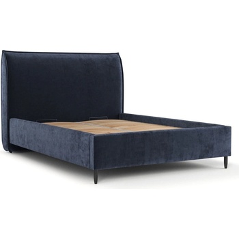 Maison de Reve Тъмносиньо тапицирано двойно легло с място за съхранение с включена подматрачна рамка 140x200 cm Shell - Maison de Rêve (SHELL140_MDR_P0_LOT86_M0_NF_T0_L32)