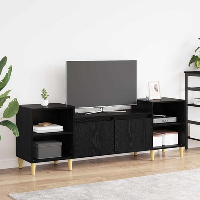 vidaXL ТВ шкаф 160 x 35 x 55 см Черния дъб Инженерна дървесина (881026)