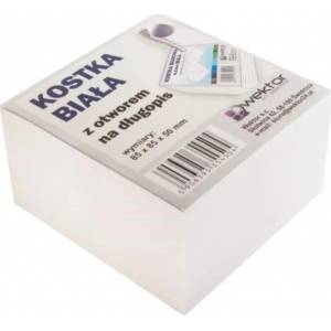 Wektor Glued cube white 85x85mm 5cm hole for length