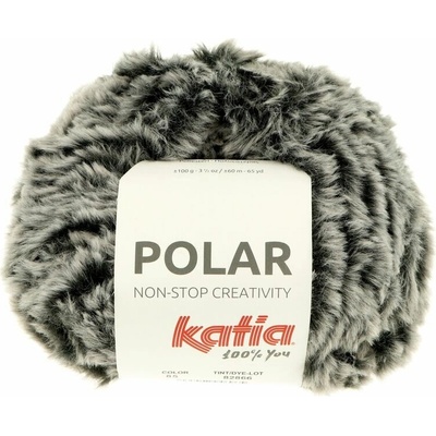 Katia Polar 85 čierna so svetlo sivými koncami