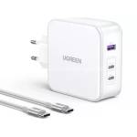 UGREEN USB-A+2USB-C 140W бяло мрежово зарядно устройство (USB-A+2USB-C) (USB-A+2USB-C)