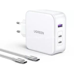 UGREEN USB-A+2USB-C 140W бяло мрежово зарядно устройство (USB-A+2USB-C) (USB-A+2USB-C)
