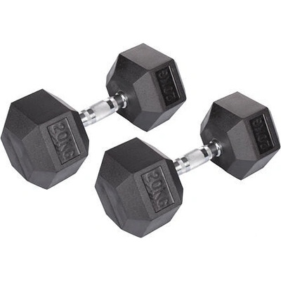 Hex Rubber Dumbbell činka 1 pár Hmotnost 20 kg