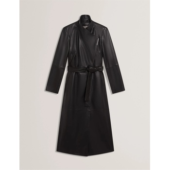 Ted Baker Палто Ted Baker Women's Leather Wrapcoat Overcoat - Black
