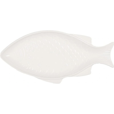 Clayre & Eef Bílá miska / talíř ve tvaru ryby Fish Bowl M - 29 x 14 x 3 cm / 150 ml
