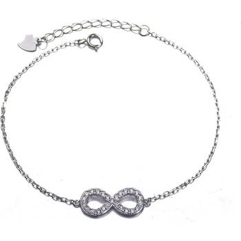 DELIS Сребърна гривна, jw645, модел "безкрайност", с родиево покритие (jw645)