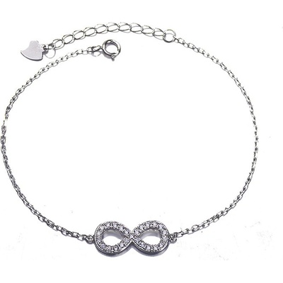 DELIS Сребърна гривна, jw645, модел "безкрайност", с родиево покритие (jw645)