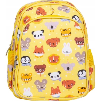 Batoh A Little Lovely Company Zvířecí kamarádi pro předškoláky 16 l žlutý