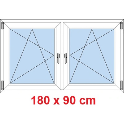 Soft Dvoukřídlé plastové okno 180x90 cm OS+OS se sloupkem Bílá