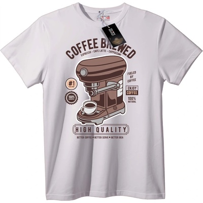 NOONEBRAND Тениска Обичам кафето - 2XL, White